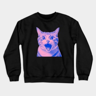 Funny Cat Meme Scared Crewneck Sweatshirt